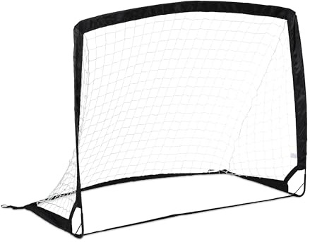 Relaxdays Pop Up Tor, faltbares Fußballtor, für Garten & Park, Kindertor mit Transportasche, HBT: 100x120x65 cm, schwarz