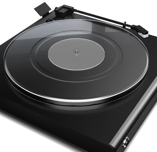 Record Table Mat, Acrylic Turntable with Light Effect for 12-Inch Turntable, Hi-Fi Audio Accessories Player Turntables for 33 1/3 Rpm and 45 Rpm Discs (VELATEMOR3yveqg2trp-11)
