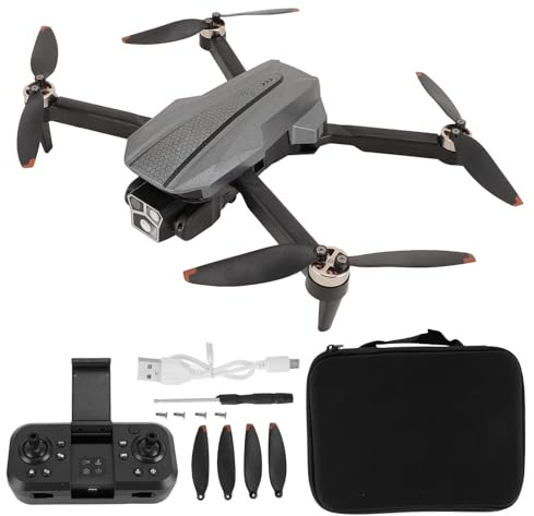 Drone RC avec Caméra 4K, 3 Caméras 4K FPV Drone avec évitement D'obstacles, Maintien de L'altitude, Positionnement du Flux Optique, WiF FPV Quadcopter avec Lumière LED pour