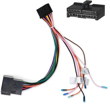 20 poliger Kabeladapter auf ISO, Standard Kabelbaum Kabel Adapter für Autoradio, Kabelbaumadapter, 20 poliger ISO Autoradio Adapter, mit Lenkrad-Steuerleitungen und Rückwärtssteuerungsleitung