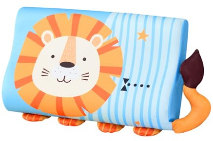 SUMKTO Atmungsaktives Kinder Bett Kissen Weicher Gedächtnis Schaum Hautfreundlich Kinderkopfkissen Ergonomisches Kinder Kinderkissen Ideal für Kleinkind Schlaf, wasch bar, kühlender Kissen bezug