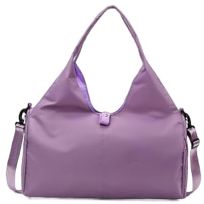 wisoolkic Sac de Tapis de Yoga fourre-Tout de Gymnastique avec séparation sèche et Humide, Sacs à Main de capacité Interne adéquate pour Femmes, Sac d'entraînement en Tissu Oxford, Couleur Lilas