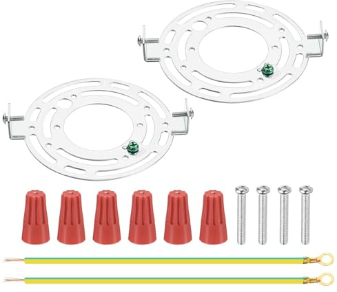 TOP-VIGOR 2Sets Universal Light Fixture Mounting Bracket Kit, 115mm（4.53） Light Crossbar Round Ceiling Plate with Screw for Wall Light Ceiling Light Pendant Chandelier Mirror Lamps