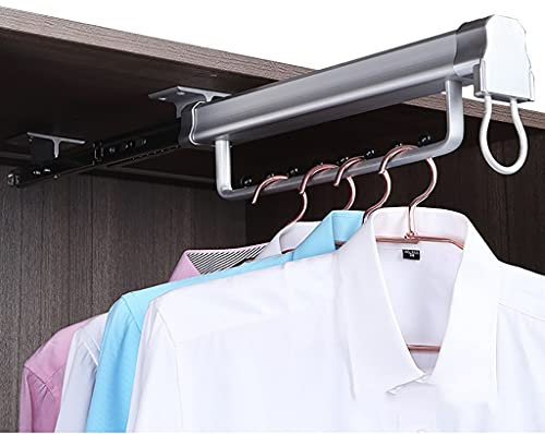 Ausziehbare Kleiderstange für platzsparenden Kleiderschrank, ausziehbarer Kleiderbügel mit Gleitschiene, Tragkraft 25 kg, Kleiderständer aus Metall (Größe: 35,8 cm/14,1 Zoll) (35,8 cm/14,1 Zoll)