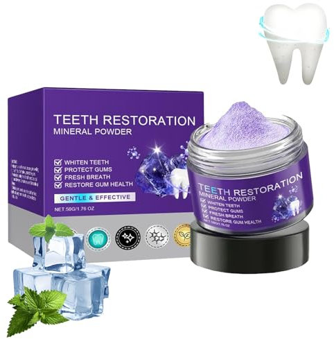 Oyikey Zahn Reparatur, 50G Oyikey Zahnrestaurations Mineralpuder, Oyikey Zahnpulver, Zahn Reparatur Mineralpulver, Zahnpulver Gegen Verfärbungen, Erfrischt Den Atem und Schützt das Zahnfleisch (1)