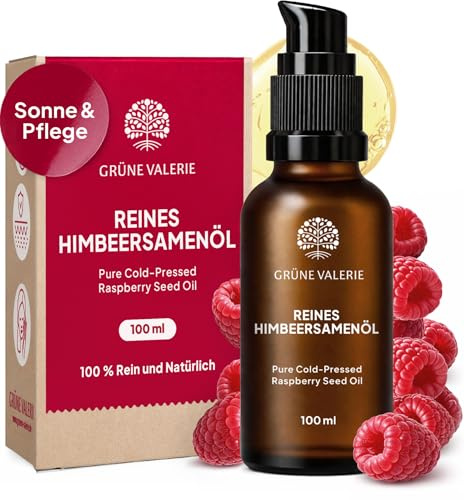 Verde Valerie 100% puro olio di semi di lampone 100 ml – Olio di semi di lampone spremuto a freddo per la cura naturale della pelle