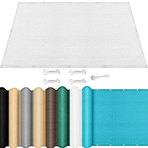 Rectangular Toldo Vela de Sombra 80 x 190 cm HDPE Transpirable Protección Rayos UV Malla Sombreadora Pergola con Ojales y Cuerdas para Terraza Patio Exterior Jardín, Blanco