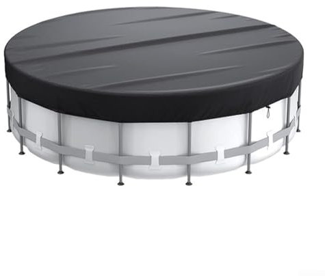 ComfyHarbor 210D Oxford Cloth Round Solar Pool Cover with Drawstring for Heat Absorption and Weather Protection Available in 6 Sizes for Swimming Pools Trampolines Pet Pools(15FT)