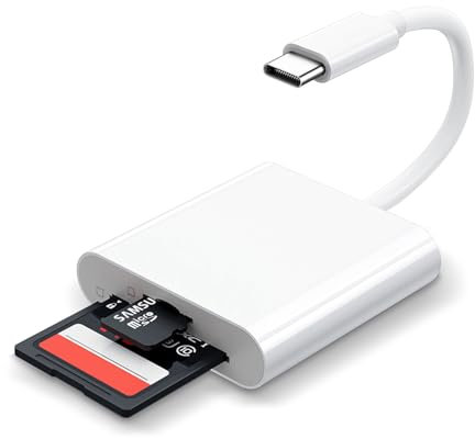 SD Card Reader, SD Card Adapter with SD MicroSD USBC Memory Card Reader for iPhone 15 16, iPad, Mac, MacBook Pro/Air, Android and More USB-C/Type C Devices (USB C 2 IN 1)