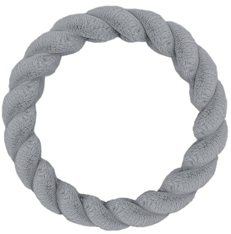 Plüsch Lenkradbezug,Winter Auto Lenkradschutz,Flauschige Lenkradabdeckung,Universal Plüsch Lenkradhülle, Lenkrad Bezug,Lenkrad Wärmer,Flauschige Radabdeckung (Grau)
