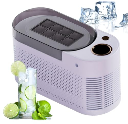Portable Ice Maker - Dual Power 12V Car & AC Ice Machine, Produces 8 Cubes in 10-15 Minutes, Ideal for Camping, RVs, and Outdoor Activities