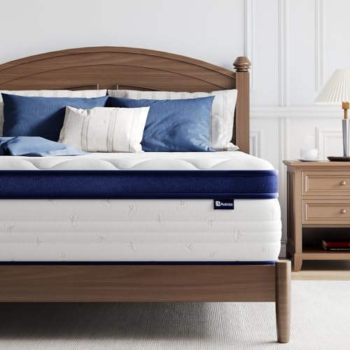 Avenco Full Size Mattress, 10 Inch Full Mattress with Individually Smarts Pocket Springs, Hypoallergenic Fabric Colchones Box Spring No Need, Back Pain Relief with Medium Plush Support
