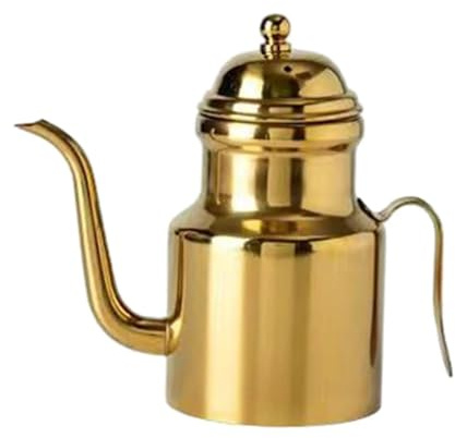 Ölspenderflasche for Kochen und Grillen mit Griff Deckel aus Edelstahl(Golden 500ml)
