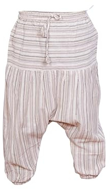 Shopoholic Fashion, Kinder-Hose im Boho-/Hippie-Stil, bequeme, farbenfrohe Retro-Hose Gr. S, hellgrau