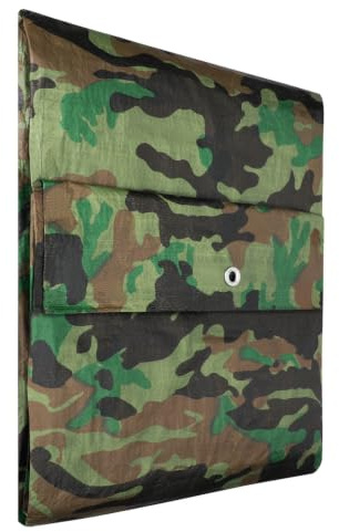 KOTARBAU® Tarpaulin Waterproof Heavy Duty 9.8x13.1 ft, Camouflage, 90 g/m² | 3 x 4 m, Polyethylene, Tarp, with Eyelets, Garden Tarp, Ground Sheets for Camping