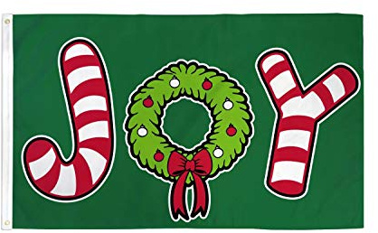 AZ FLAG Flagge Fröhliche Weihnachten Freude Zuckerstange 150x90 cm 2 Ösen | Für innen und außen dekorative Flagge doppelte Nähte und verstärkte Kanten mit Metallösen 100D Polyester