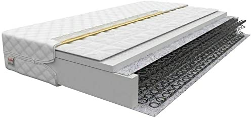 FDM Baby Natura 90 x 160 cm Bonellfederkernmatratze Buchweizen Matratze 14 cm Höhe Kindermatratze Härtegrad H3 (Mittelhart) Polyurethanschaum Bezug Zweiseitig Abnehmbar Waschbar