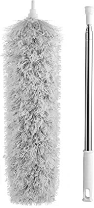 Duster,Microfiber Feather Extendable Dusters with 110 inches Extra Long Pole Handle, Bendable Head,for Cleaning Ceiling Fan, High Ceiling, Blinds, Furniture & Cars