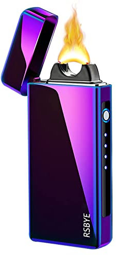 RSBYE Elektrisches Lichtbogen-Feuerzeug Mit PVD-Beschichtung, USB-Aufladbar, Verdickter Lichtbogen, Winddichtes Plasma-Feuerzeug (Farbig)