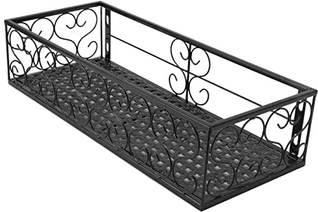 Support de pot de fleurs pour balcon, construction en fer robuste, peu encombrant pour dessus de table