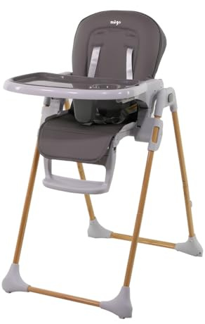 Nania - Seggiolone Bianca da 6 mesi a 36 mesi - Schienale reclinabile - Altezza regolabile - Pieghevole - grigio (Bianca)