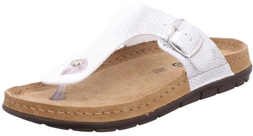 Rohde Damen Zehentrenner Pantolette Dianette Schnalle Rodigo-D 5867, Größe:40 EU, Farbe:Silber