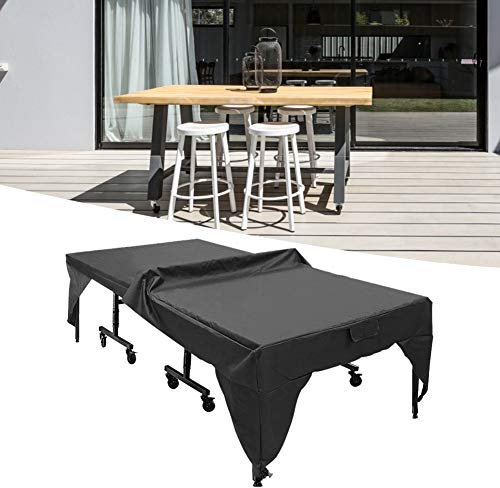 Yosoo Tischtennis, Outdoor-Hof-Terrasse, Wasserdicht, Staubdicht, Tischtennistisch-Abdeckung, Schwarz, 280 X 153 X 73 cm