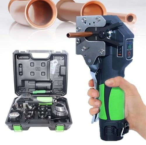 Hydravex Utensile per svasatura Elettrico Senza Fili, 8 Morsetti per svasatura Kit di Utensili elettrici per svasatura Tubi in Rame, Strumento per svasatura Singola con tagliatubi e sbavatore