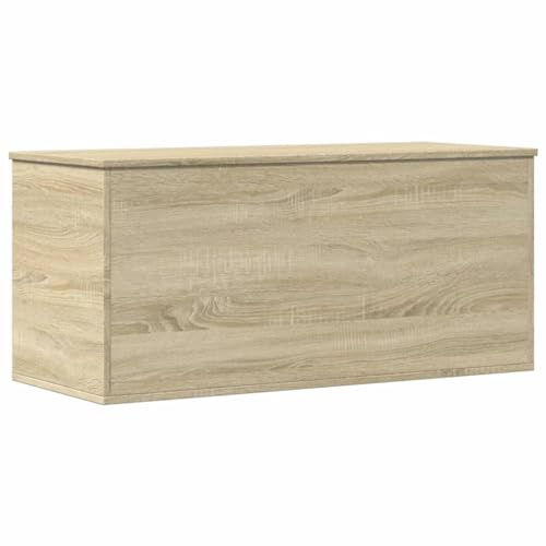 vidaXL Caja de almacenaje Madera ingeniería Roble Sonoma 100x42x46 cm, Caja de Almacenamiento, Caja para Mantas, baúl de almacenaje