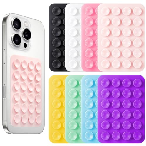 Ainiv 8 Stück Handy Saugnapf, Silikon Handyhalterung | Silikon Saugnapf Handyhülle, Freihändig Sticky Saugnapf Handyhülle für Mobile Stromversorgung, Selfies und Videos (8 Farben)