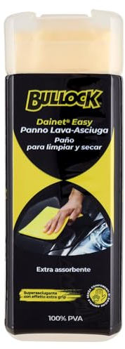 Bullock Car Care Dainet Easy – Panno 100% PVA Extra Assorbente con Effetto Grip, Lavaggio & Asciugatura Auto/Moto, Antigraffio Superasciugante, non lascia Aloni, Formato 31 × 42 cm