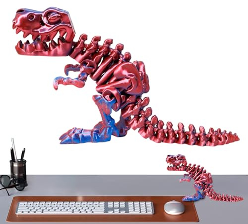 Bureau dinosauriefigurer, dinosauriefigurer | 3D-ledade skelettdinosaurier, fristående för älskare 3D-tryckt dinosaurie för din
