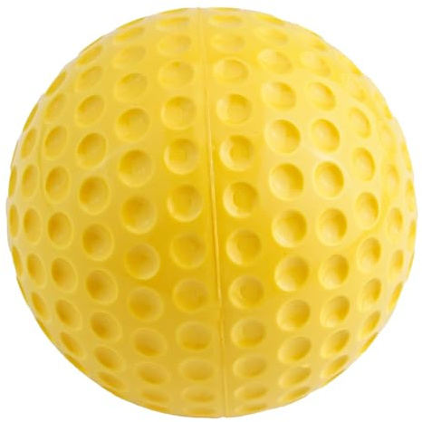 FACAIIO Pelotas de béisbol de poliuretano para máquinas de lanzamiento, diseño con hoyuelos de 9 y 12 pulgadas, color amarillo, ligeras con visibilidad brillante para ejercicios de campo y golpeo