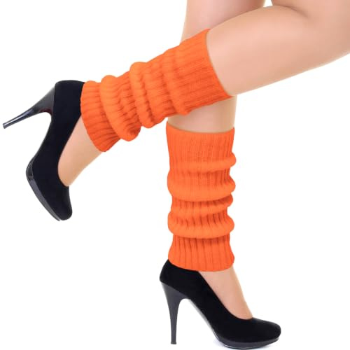 WAMIOKAGRO Stulpen Damen Mädchen, Gestrickte Sexy Beinstulpen Leg Warmers Beinwärmer für Fasching Karneval Tanzen 80er Aerobic Kostüm 80er Jahre Accessoires