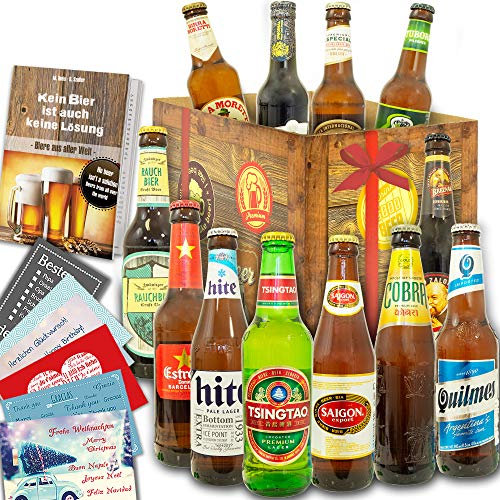 Biere der Welt / 12 Bierflaschen/Weltreise Bier Geburtstags Geschenk