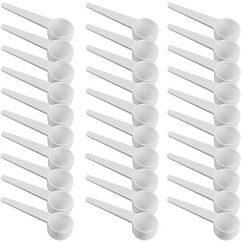 Twdrer 40PCS 15ml/15cc Food Grade Plastic Tablespoon Measuring Spoons,Coffee Scoops Tablespoon with Long Handle for Measuring Coffee,Grains,Protein,Spices
