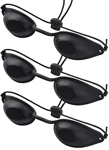 Ledoo UV Schutzbrille,3Pcs Solarium Brille,UV Augen Schutzbrille,Sonnenstudio Augenschutz,Zuverlässigen Infrarot Solarium Schutzbrille für Lasertherapie, IPL-Haarentfernung, UV-Schutz