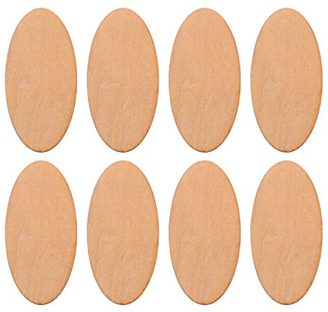 EXCEART 60 Stücke Ovale Form Holzscheiben Holz Log Holzdeko Holz Ausschnitte Holzstücke Hochzeit Basteln DIY Scrapbooking Holzschmuck
