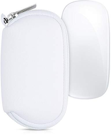 kwmobile Funda Compatible con Apple Magic Mouse 1/2 - Estuche de Neopreno con Cremallera para ratón - Carcasa en Blanco
