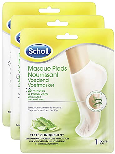 SCHOLL Lot de 3 Masques Pieds Nourrissant à l'Aloe Vera - 1 Paire