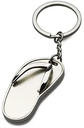 ARFUKA Keyring 3D Slipper Metal Keychain Flip Flops Pendant Key Chain Key Ring Women Men Gift for Christmas and Birthday