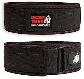 Gorilla Wear 4 Inch Nylon Belt - schwarz - Bodybuilding und Fitness Gürtel für Damen und Herren