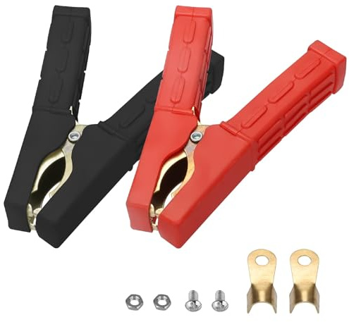 EEEKit Krokodilklemme Klemmen, 2 Stück 500A Heavy Duty Pure Reines Kupfer Krokodilklemmen für Autobatterien für Starthilfekabel Boost