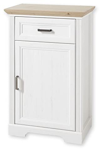 Stella Trading JASMIN Schuhschrank in Pinie hell, Artisan Eiche Optik - Landhausstil Schuhregal mit viel Stauraum für Ihre Schuhe - 65 x 102 x 41 cm (B/H/T)