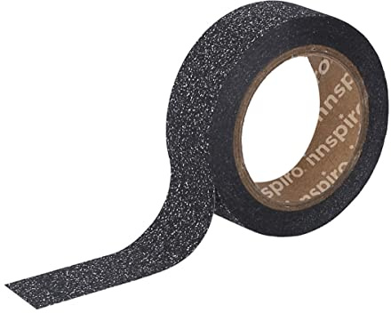Masking Tape Glitzer Schwarz 15 mm x 6,5 m Serie Glitter