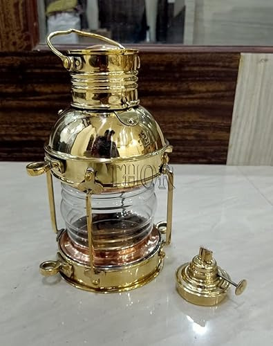 Brass Oil Lantern Maritime Collectible Ship Lamp /Decorative Lantern/ Nautical Wall Hanging Oil Lamp/ Boat Lamp Rustic Vintage Home Decor Gifts