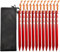 TSHAOUN 12PCS Camping Heringe - Heavy Duty Aluminium Legierung Zelt-Heringe, 18cm Ultraleicht Sandheringe Zelthaken, Zeltnägel Stakes Mit Reflektierende Seil für Camping Strand Erdnägel