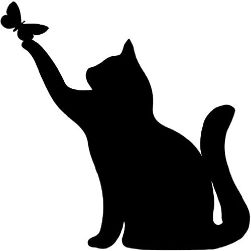 JILIP Metall Katzen Silhouette Kunstschild, Schwarze Hängende Wandskulptur, Tier Wanddeko Plakette Aus Metall, Innendekoration Im Freien (Size : 11.8IN/30cm)