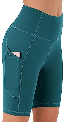 Persit Damen Kurze Leggings, Blickdicht Radlerhose mit Taschen