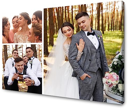 GP TONER Ihr FOTO auf Leinwand Personalisierte Multi Foto Ihr eigenes Bild auf Leinwand mit Holzrahmen Kunstdruck Bild Collage Foto 50x40